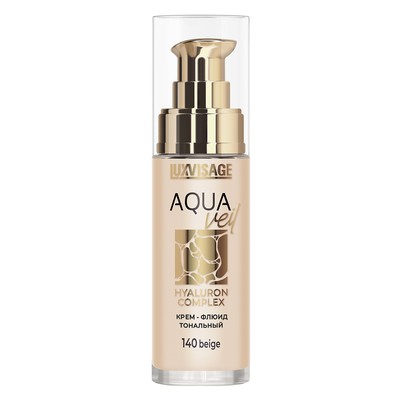 LUX visage AQUA veil HYALURON COMPLEX  Крем-флюид тональный тон 140 beige